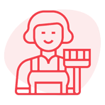 Ícone empregada de limpeza